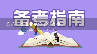 公益一类事业单位工资多少