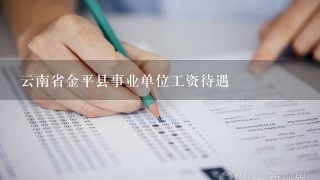 云南省金平县事业单位工资待遇