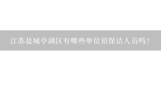 江苏盐城亭湖区有哪些单位招保洁人员吗?