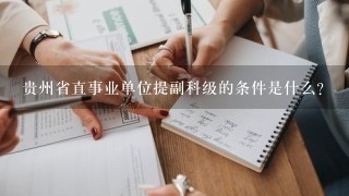 贵州省直事业单位提副科级的条件是什么？