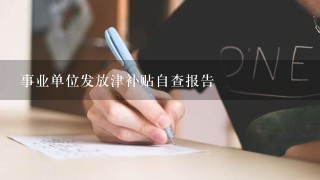 事业单位发放津补贴自查报告