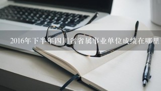 2016年下半年四川省省属事业单位成绩在哪里查询？