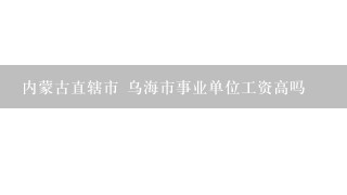 内蒙古直辖市 乌海市事业单位工资高吗