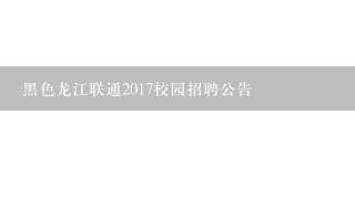 黑色龙江联通2017校园招聘公告