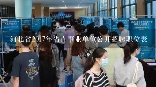 河北省2017年省直事业单位公开招聘职位表