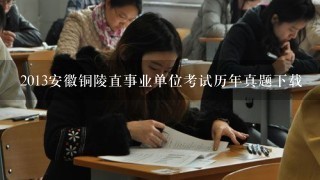 2013安徽铜陵直事业单位考试历年真题下载