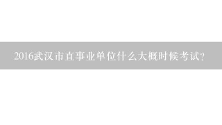 2016武汉市直事业单位什么大概时候考试？