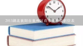2013湖北襄阳市襄州区直事业单位职位表