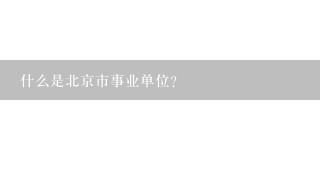 什么是北京市事业单位？